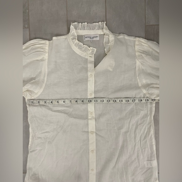 A Piece Apart Off- White Ruffled Collar Button-Up Blouse Size 10 - Picture 5 of 5